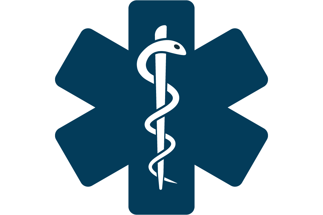 Icon of a medical asterisk and a snake