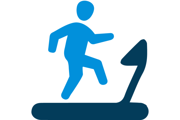 a human figure running on a treadmill